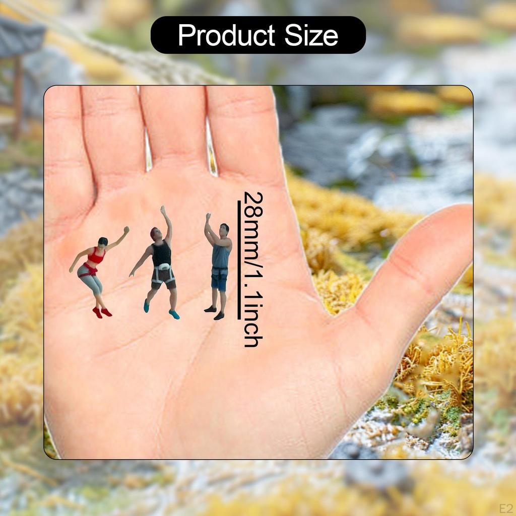 3 Climbing Figures, Climbers, Resin, Small Human Model for Dioramas, Fairy Garden,