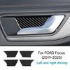 Real Soft Carbon Fiber Sticker For Ford Focus MK4/Focus ST 2019 2020 2021 2022 2023 2024 2025 LHD Car Door Inner Bowl Frame