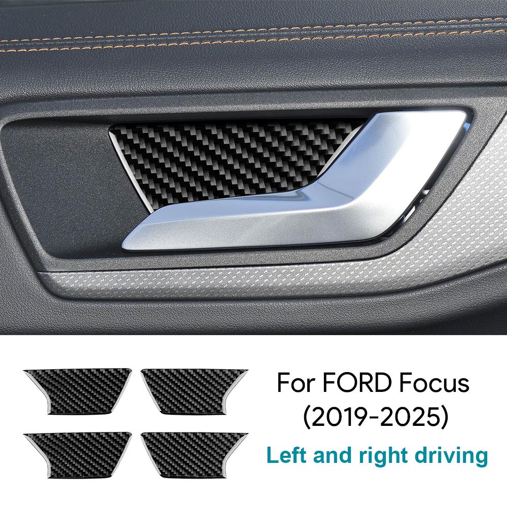 Real Soft Carbon Fiber Sticker For Ford Focus MK4/Focus ST 2019 2020 2021 2022 2023 2024 2025 LHD Car Door Inner Bowl Frame
