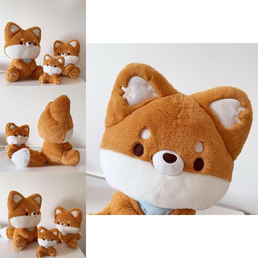 Милая лиса с большим хвостом, мультяшная плюшевая кукла, игрушка-подушка для детей и комфортного сна