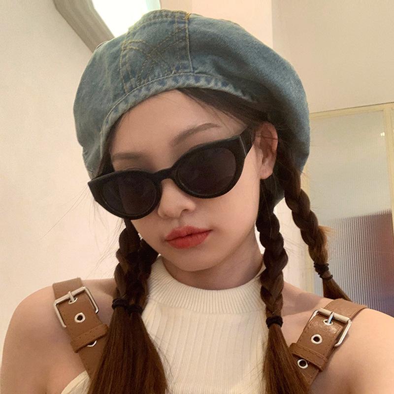 Стираный ковбойский берет женский летний Интернет знаменитость ретро лицо маленький бутон шляпа художника японский универсальный большой окружность головы шляпа