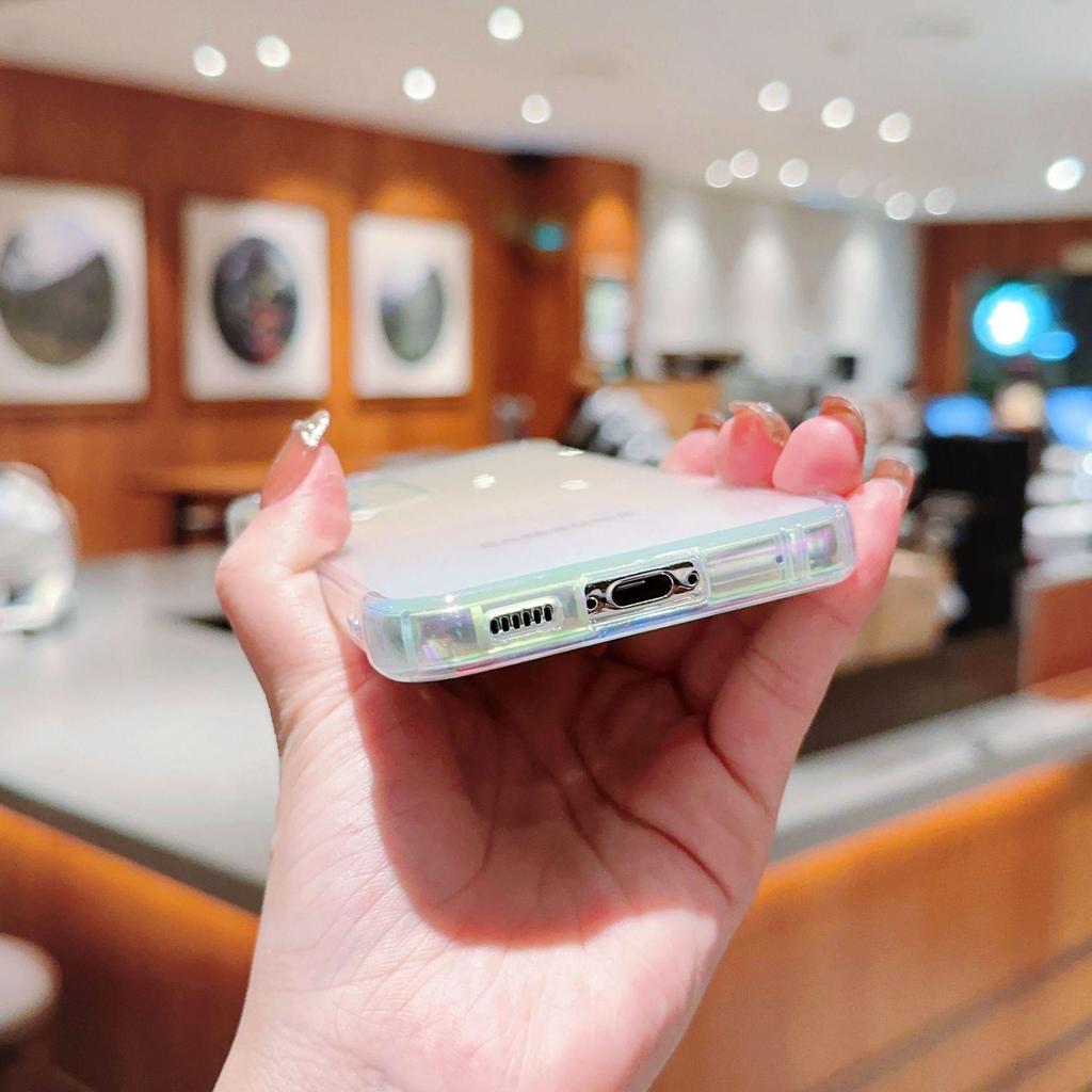 Переливающийся и прозрачный чехол для телефона Samsung S25u для S23, S22, A55, A54, A53 - Цвет синего света