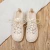 Hollow Breathable Cloth Shoes Women Gauze Daisy Embroid Retro National Style Simple Casual Flat Shoes Linen Sweet  Preppy Style Spring Summer