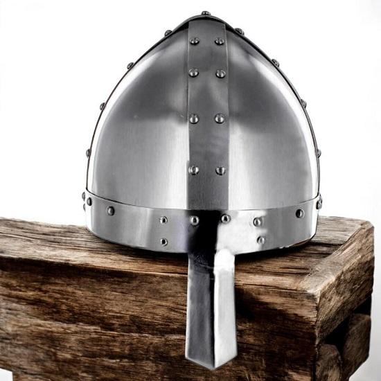 Ручной Нормандский Шлем Викинга из Стали 18 Калибра, Средневековая Броня, LARP SCA Косплей