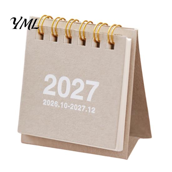 Compact Table Calendar for Home Mini Desk 2026-2027, Oct 2026 to Dec 2027 Standing Flip Small Portable Desktop Ornament Calendar, 14 Monthly
