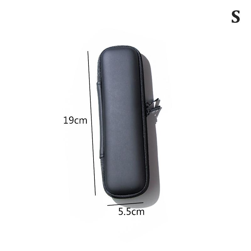 Women Makeup Brush Case Pure Black Small Cosmetic Bag Lipstick Pen Organizer Beauty Tool Storage Box Zipper Long Strip Pouch