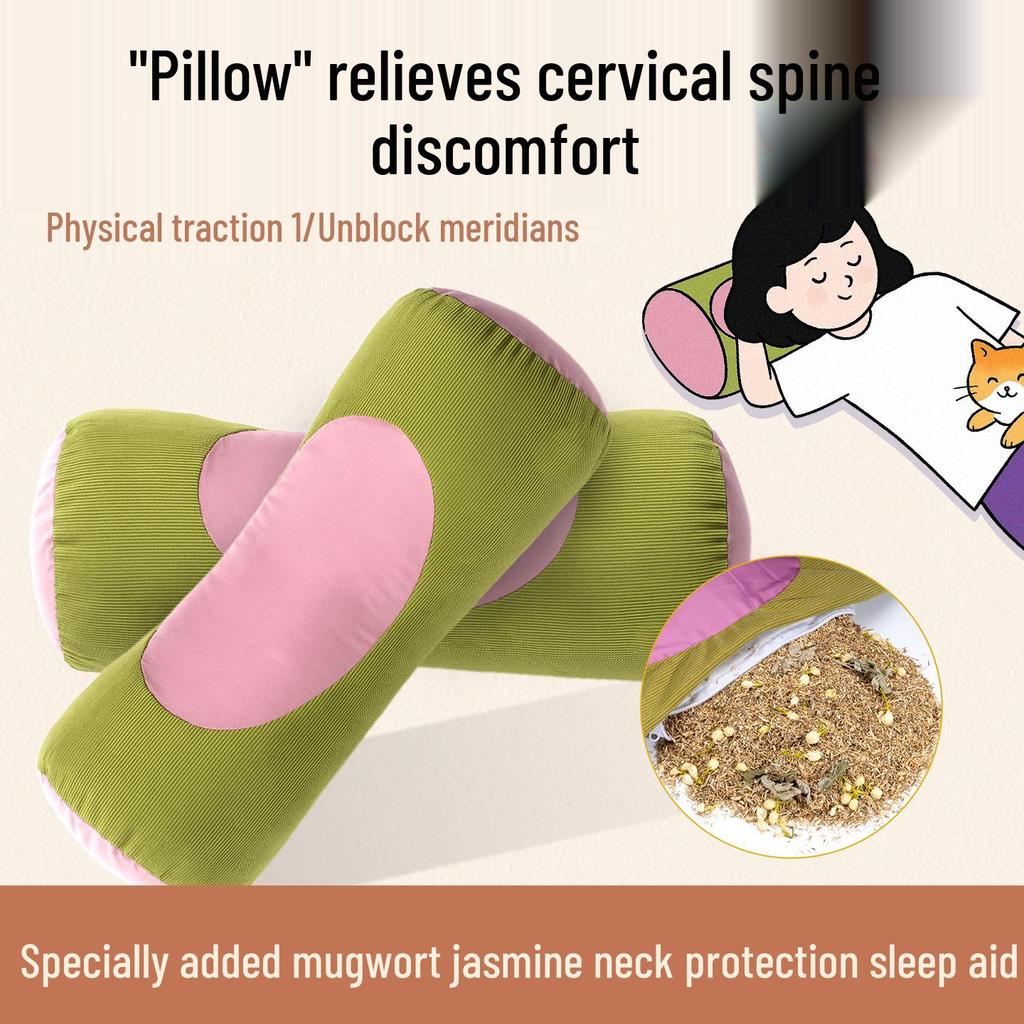 Chinese Herbal Neck Pillow: Cassia Seed, Mugwort, Jasmine, Buckwheat Husk for Neck Support