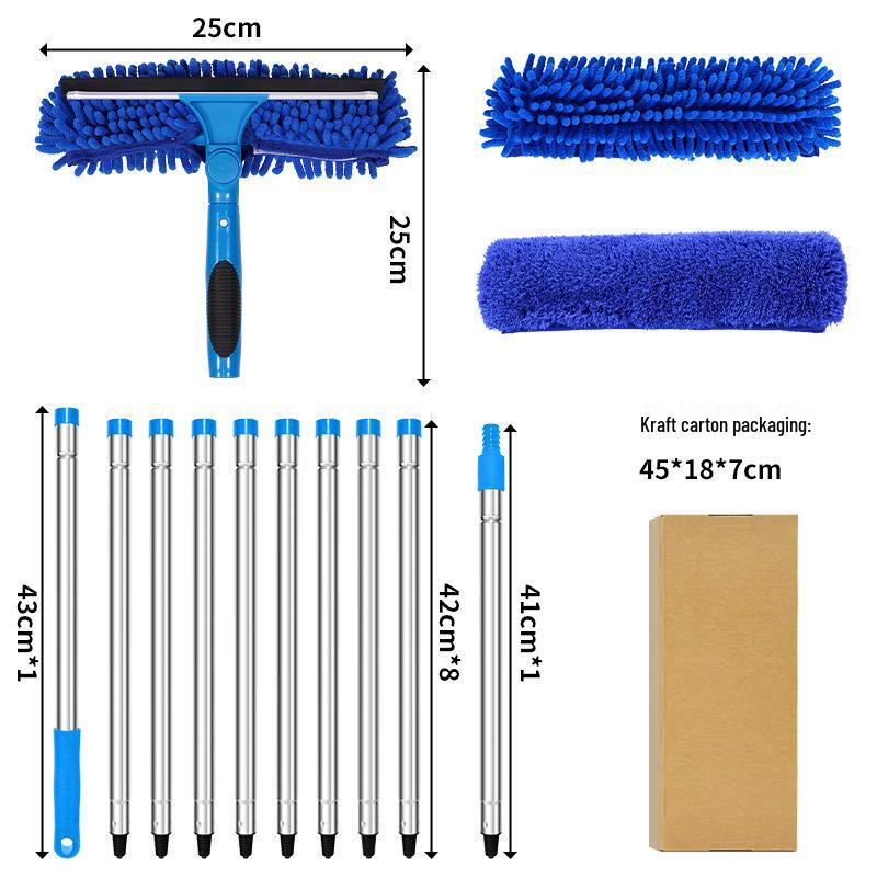 Двусторонний стеклоочиститель с высоким подъемом: Артефакт 2-в-1: шест для сращивания и скребок для окон