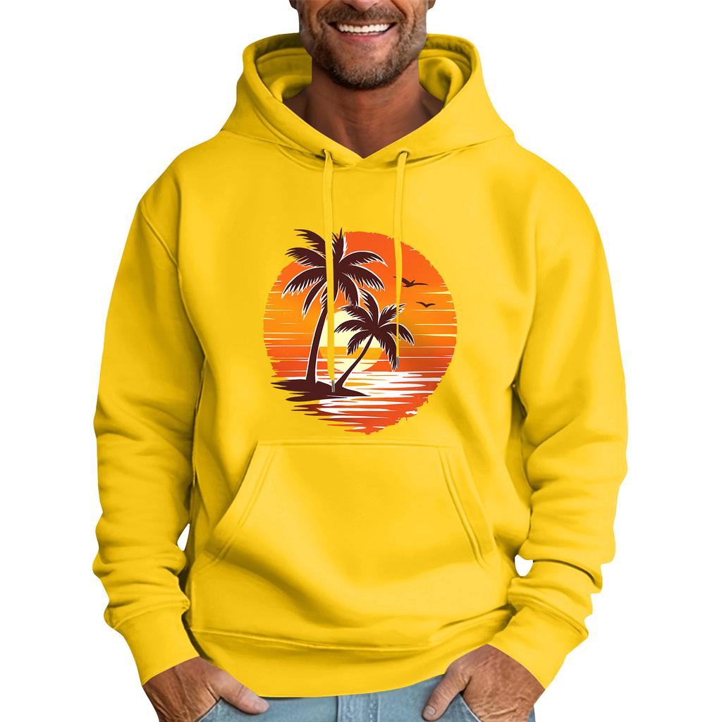 Men's Loose Flag Printed Hooded Sweatshirt Men's Casual Fashion Sports Sweatshirt