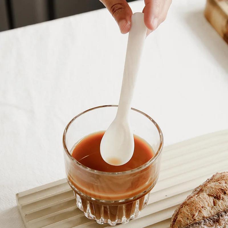 11CM Natural Shell Ice Spoon Cream Coffee Caviar Spoon Mother of Pearl Seashells Stirring Spoons Teaspoon Crafts dessert coffe