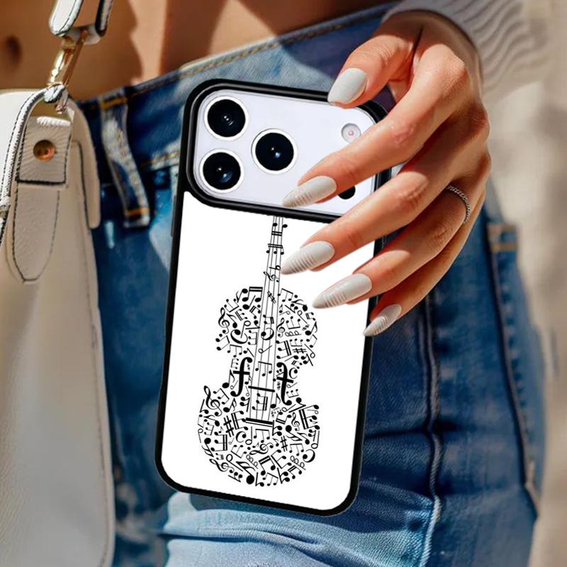 Музыкальные ноты Скрипка Классический Чехол для Телефона Для iPhone 17 Air 14 15 13 12 Max Чехол Для Apple 16e 11 Pro Max Plus Coque