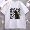 Бохо Кошка Кофеман Футболка Унисекс Одежда Смешная Комфортная Короткий Рукав Печатная Футболка Винтажная Круглый Вырез Печатные Футболки