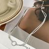 Double-layer Snake Bone Chain Ring Necklace Personalized Fashion Short Necklace Women's High-end Collarbone Chain