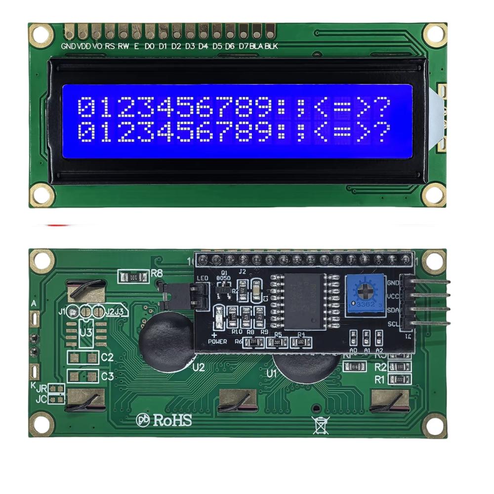 5V Operation IIC LCD Display Yellow Green Screen PCF8574 Interface I2C Adapter Electronic Projects