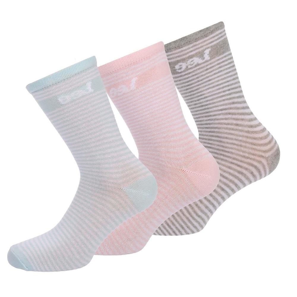 Lee Womens/Ladies Striped Crew Socks (Pack of 3)