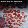 Crocon Mothers Day Gift Red Jasper Rectangle Shape Gemstone Runes with Elder Futhark Alphabet Engraved 25 Pcs Rune Set | Size : 20-25mm