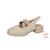 2024 New Women's Shoes Square Toe Comfortable Low Heel Elastic Band Thick Heel Spring and Autumn Versatile Women's Shoes