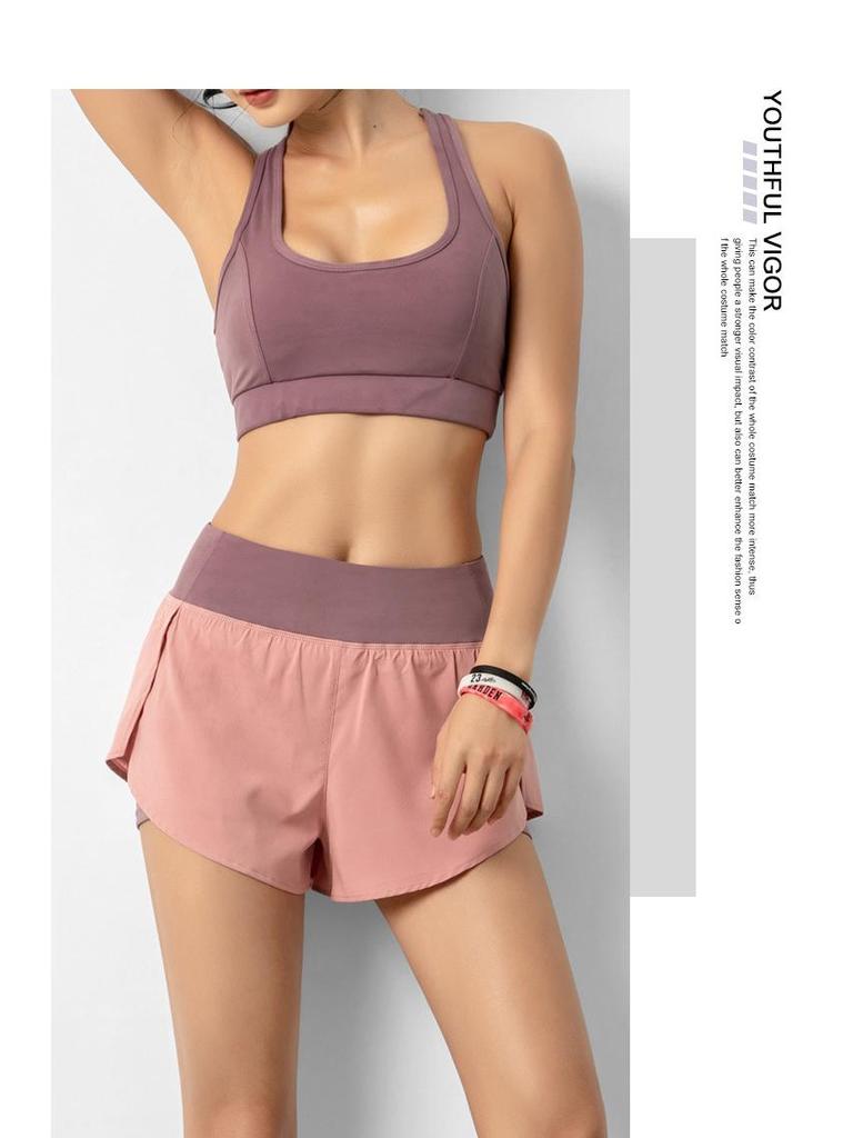 Women's Summer Quick-Dry Two-Piece Yoga Shorts with Pockets – Breathable & Anti-Exposure