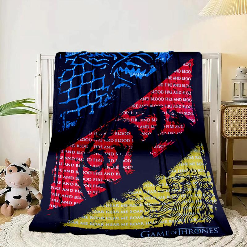 Thrones Dragon Fire And Blood Blanket Flannel Blanket for bed, sofa, Camping, Hiking, Picnic Essentials, gift for family Fan gifts