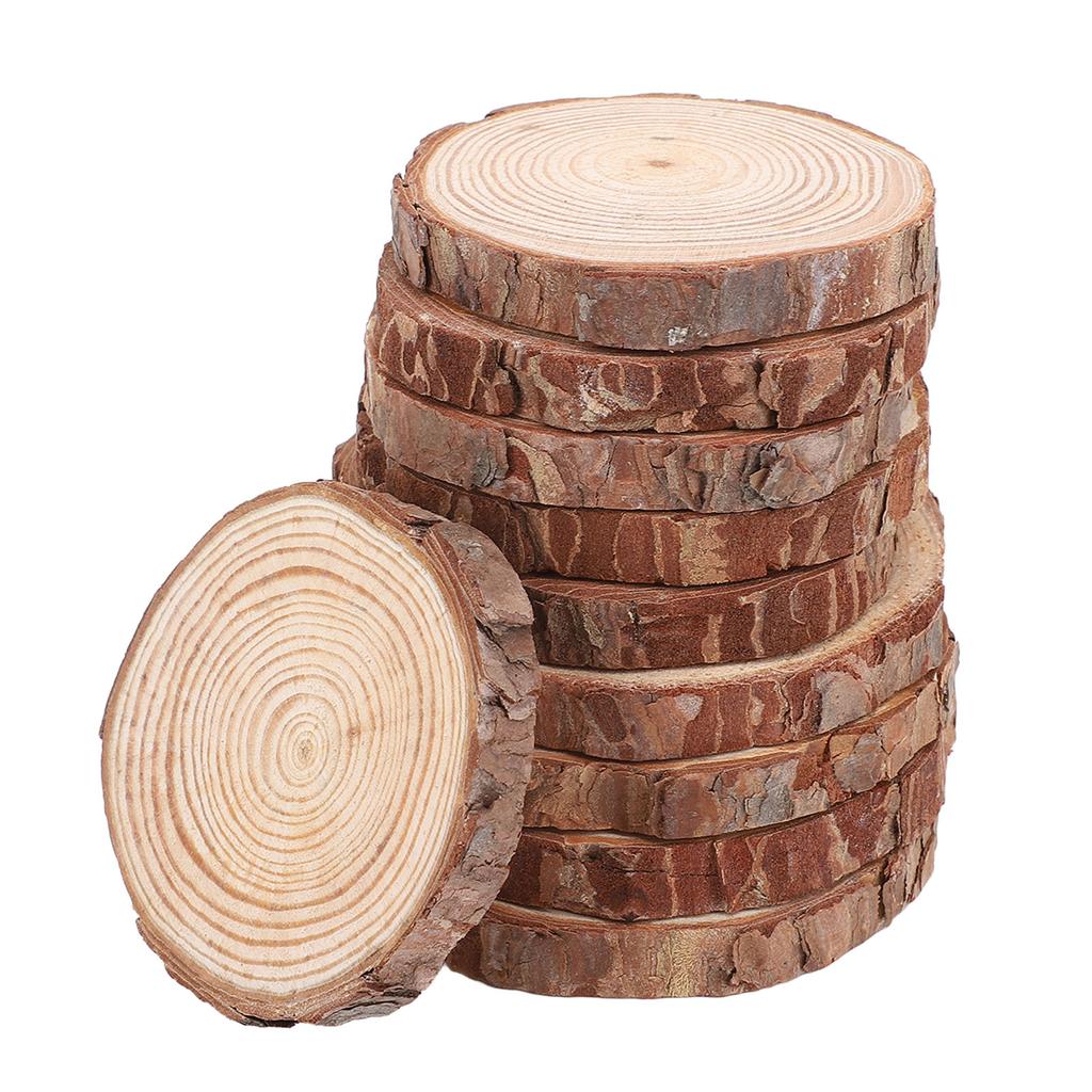 10 шт. Деревянные слайсы многофункциональные поделки своими руками тонкие полированные деревянные круги для свадебной вечеринки праздник декабрь