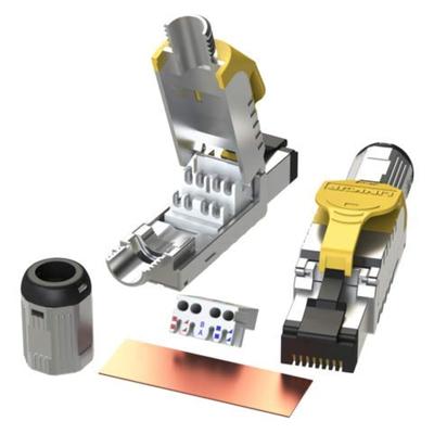 Cat8 RJ45 40G экранированный металлический полевой оконечный штекер HDBaseT Easy Jack Ethernet-разъем Интернет-адаптер [LINKUP] 6 шт. в упаковке - литой под давлением