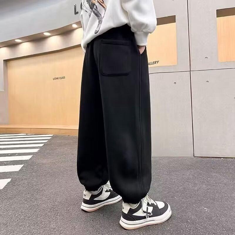 Boys' Spring and Summer Autumn Pants Children and Teens Pants Thin Children's Sports Straight Pants Trendy Three-Bar Pants Trendy
