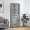VidaXL Highboard Concrete Grey 69.5x34x180 Cm Engineered Wood 3198405