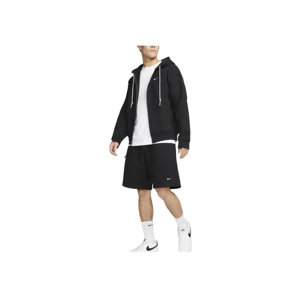 Nike Мужская спортивная куртка с капюшоном на молнии, вышитый логотип, подкладка из мягкого флиса, стандартный крой, повседневная спортивная верхняя одежда, черный DR0404-010