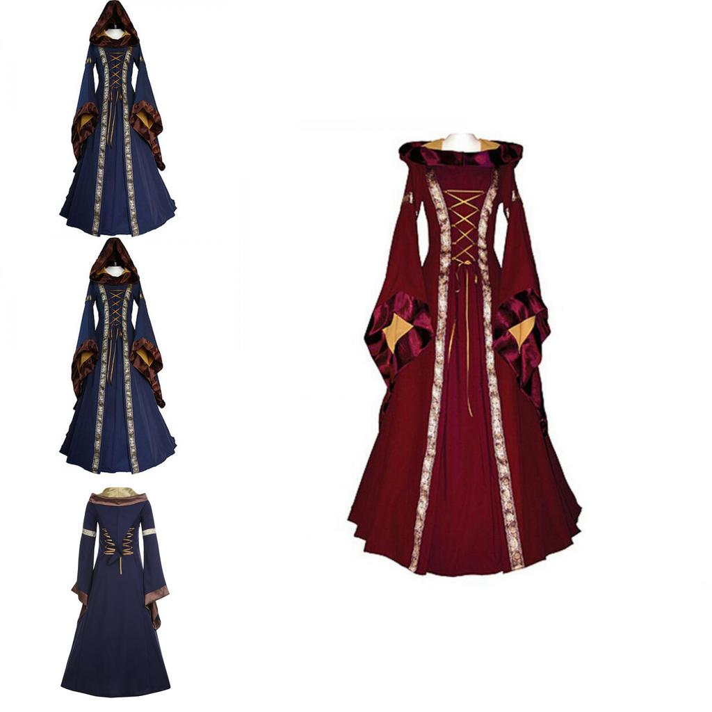 Элегантное винтажное платье для маскарада, женский готический средневековый костюм