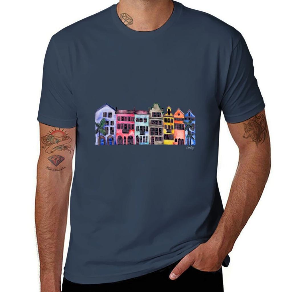 Rainbow Row Charleston Tshirt Breathable Gym Short Sleeve Tshirt