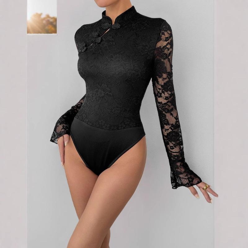 New Autumn Women's Cheongsam Elements Black New Chinese Jumpsuit