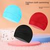 Comfortable Double-Layer Unisex Pleated Swimming Cap for Long Hair with Ear Protection