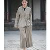 Johnature Fashion Chinese Style Dyeing Suit Woman Spring Vintage Style Long Sleeves Retro Casual Suit