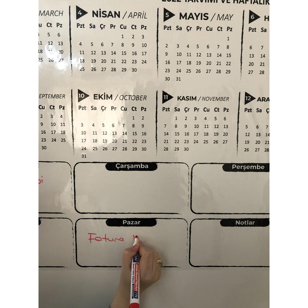 2023 Годовой планировщик Ежегодный планировщик Умная бумажная доска Доска для письма + ручка 100x56 см Модель 3