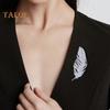 Rhinestone Feather Brooch for Women Men Faux Crystal Feather Lapel Safety Pin Collar Jewelry Accessory for Parties Weddings