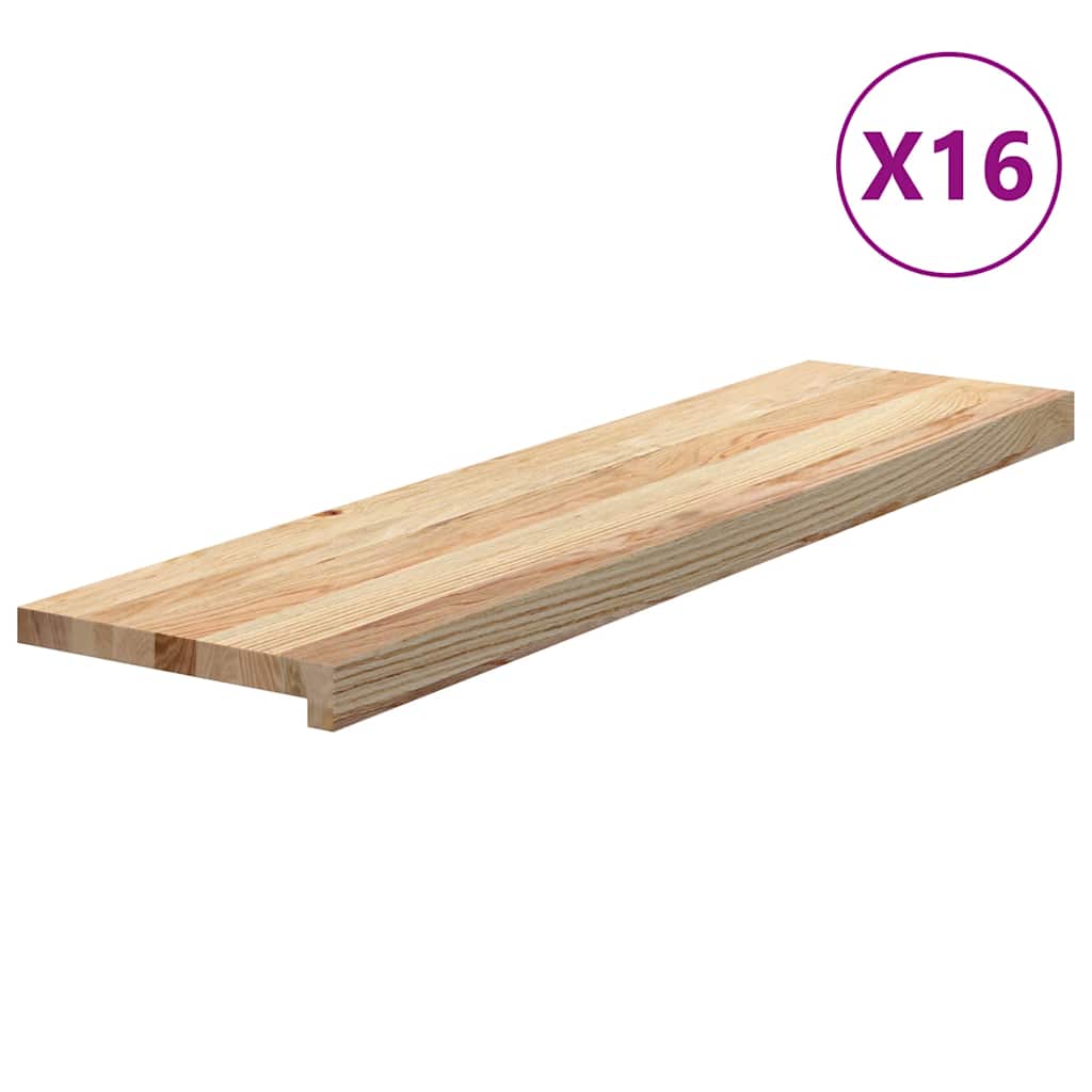 Vidaxl Stopnie Schodowe, 16 Szt. Surowe 100X25X2Cm Lite Drewno Dębowe