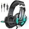BENGOO Gaming Headset for Noise Cancelling with Wired Gaming Deep LED Controller Stereo FPS Compatible with Nintendo Xbox and PCs PS5, Microphone,