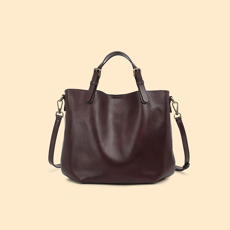 Genuine Leather Women's Bag Luxury Designer Shoulder Bag Fashion Cowhide Handbags Women Crossbody Bucket Bags
