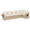 VidaXL Salon de Jardin avec Coussins 6 pcs, Canapés de Terrasse, Ensemble de Meubles de Patio, Mobilier d'Extérieur, Beige 3259230