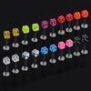 20 Pcs Mixed Cube Dice Lip Ear Studs Rings Tragus Labret Body Piercing Bars