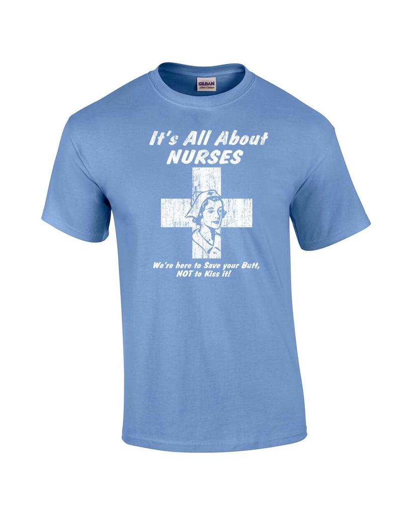 Trenz Shirt Company Funny Nurse Short Sleeve T-Shirt Here to Save Your