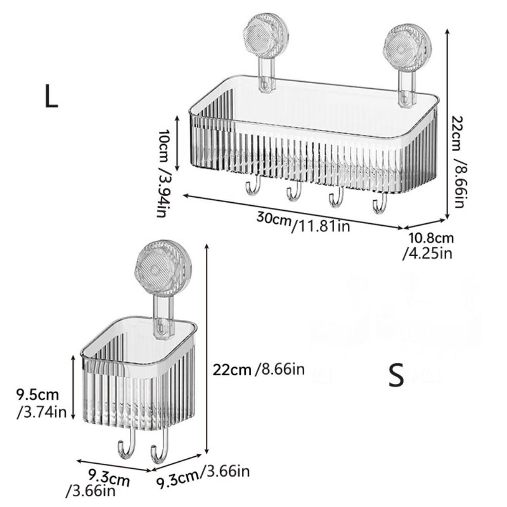 Punch Free Shower Storage Rack Organizer Bathroom Shower Basket Suction Cup Shelf Home