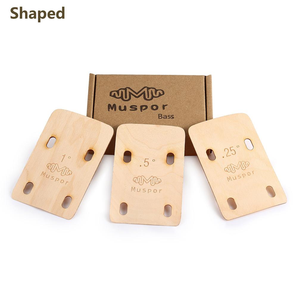 3PCs Bass Neck Shim Solid Maple Wooden Guitar Neck Shims 0.25 0.5 1 Degree?Electric Bass Neck Shims Set