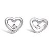 [L1823] - Silver 'Love' Earrings Silver White (rhodium Plated) - 6x6 Mm