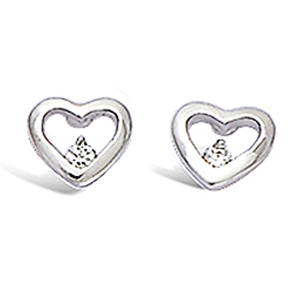 Les Trésors De Lily [L1823] - Silver 'Love' Earrings Silver White (rhodium Plated) - 6x6 Mm
