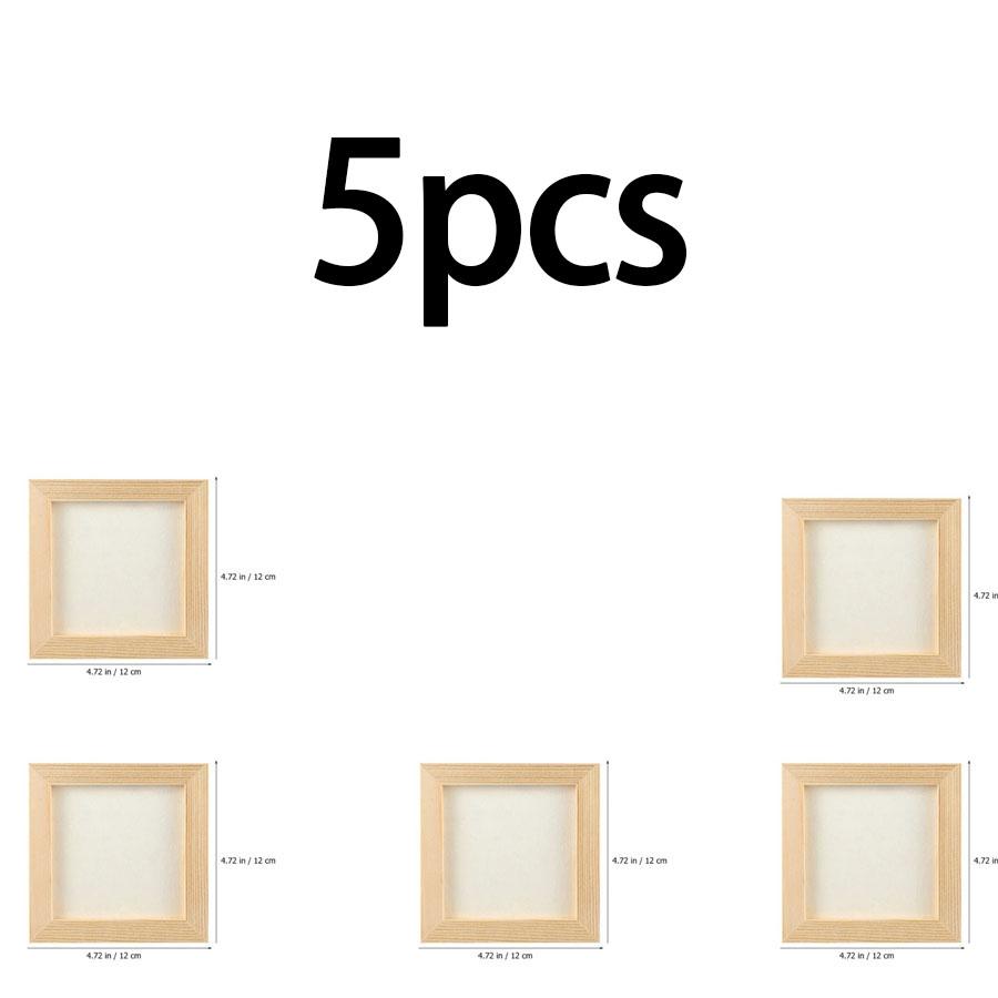 5pcs INS DIY Blank Clay Frames Multi Size Art Puzzle Holder Wooden Photo Holders Children Painting Drawing DIY Handcraft