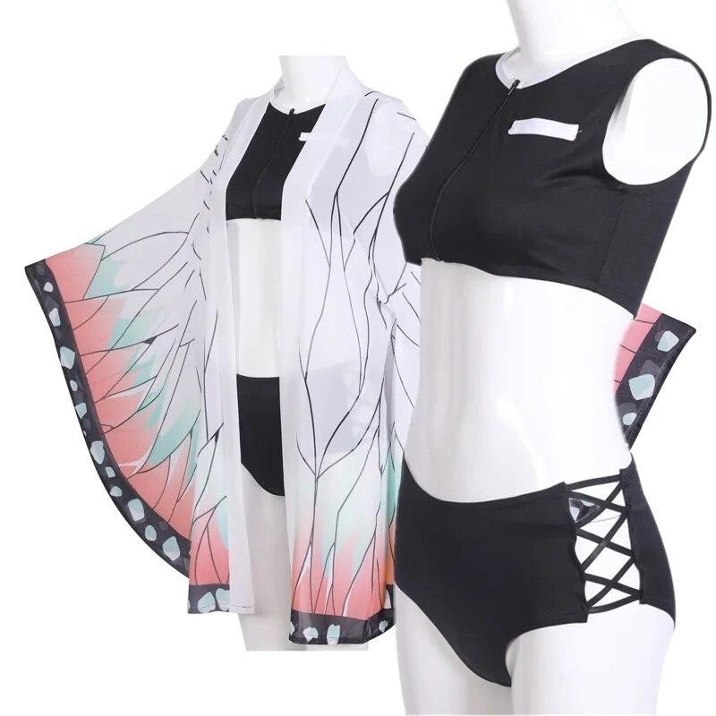 Аниме Demon Slayer Kochou Shinobu Косплей Костюм Купальник Rengoku Shinjurou Kimetsu No Yaiba Kamado Tanjirou Бикини Купальник