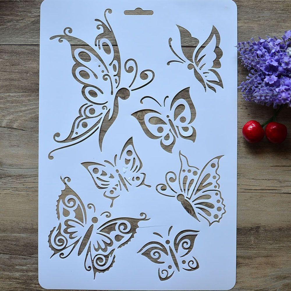 2PCS Fashion Decorative DIY Craft Tools Butterfly Stencils Paper Cards Scrapbooking Stamps Album
