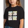 European sizes Girls' Round Neck T-Shirt, Stylish Print Short Sleeve Casual Top