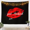 Tapestry of sexy red lips on the wall